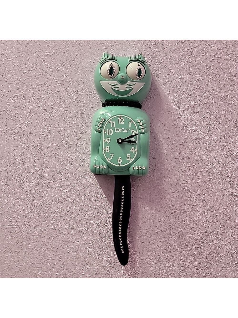 CUSTOM Jeweled Ocean Waves Lady Kit-Cat Klock clock - Picture 2 of 5